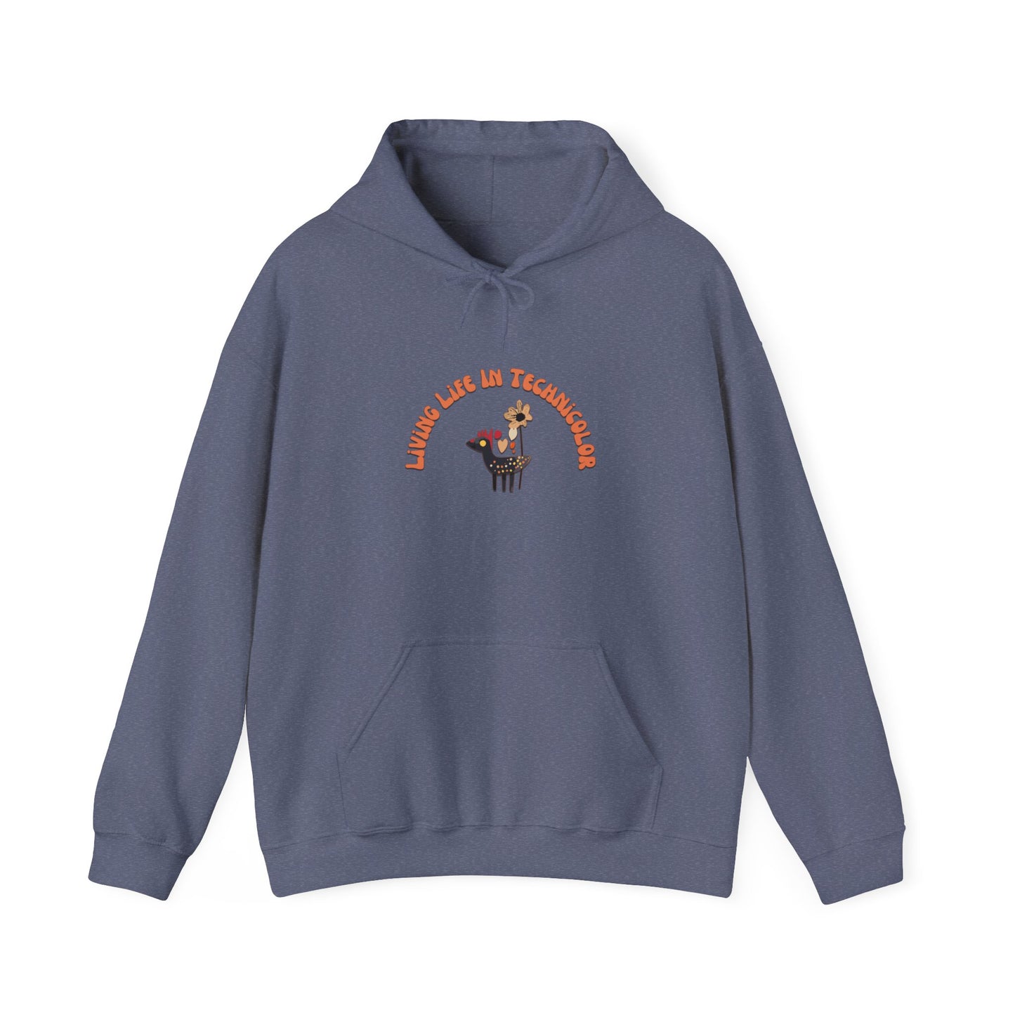 Vintage "Living LIfe in Technicolor" 1950s Retro Kitsch Hoodie Sweatshirt