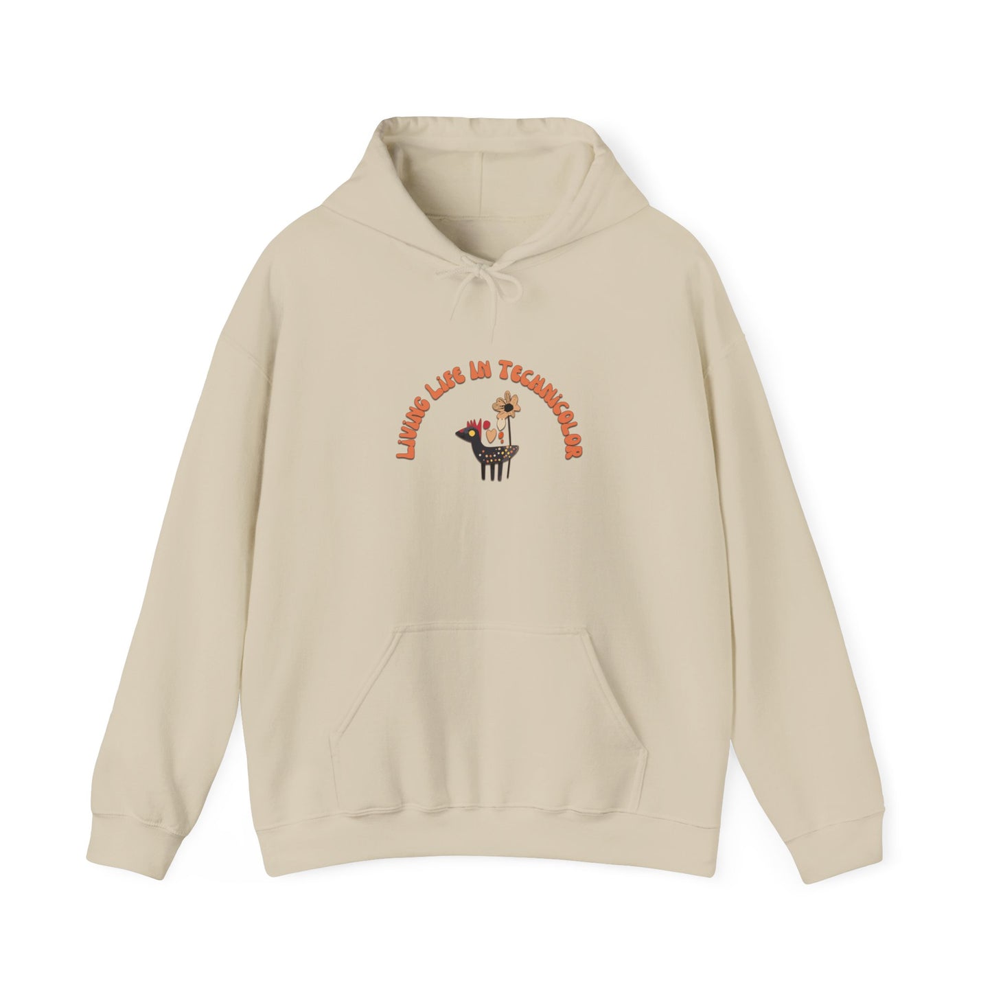 Vintage "Living LIfe in Technicolor" 1950s Retro Kitsch Hoodie Sweatshirt