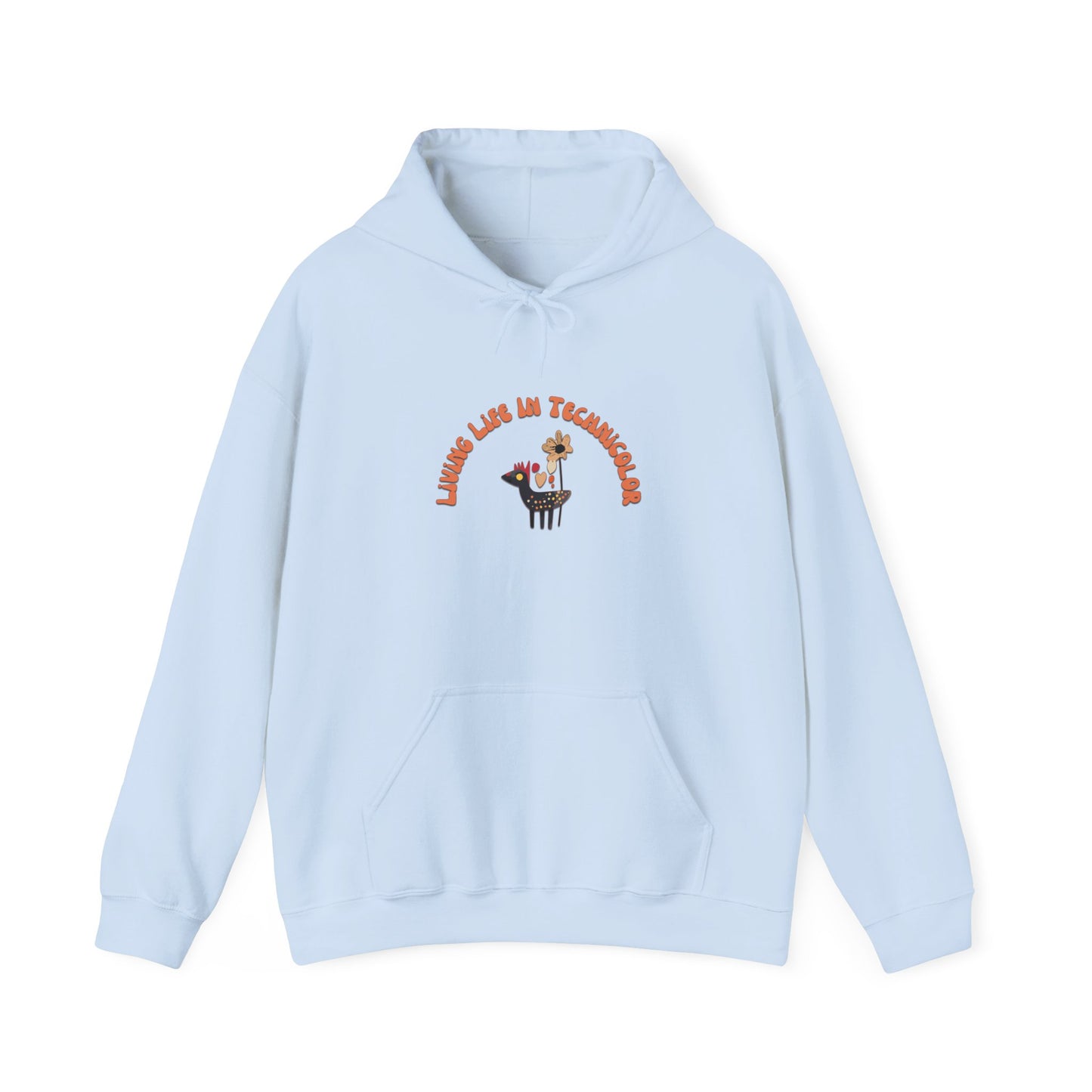 Vintage "Living LIfe in Technicolor" 1950s Retro Kitsch Hoodie Sweatshirt