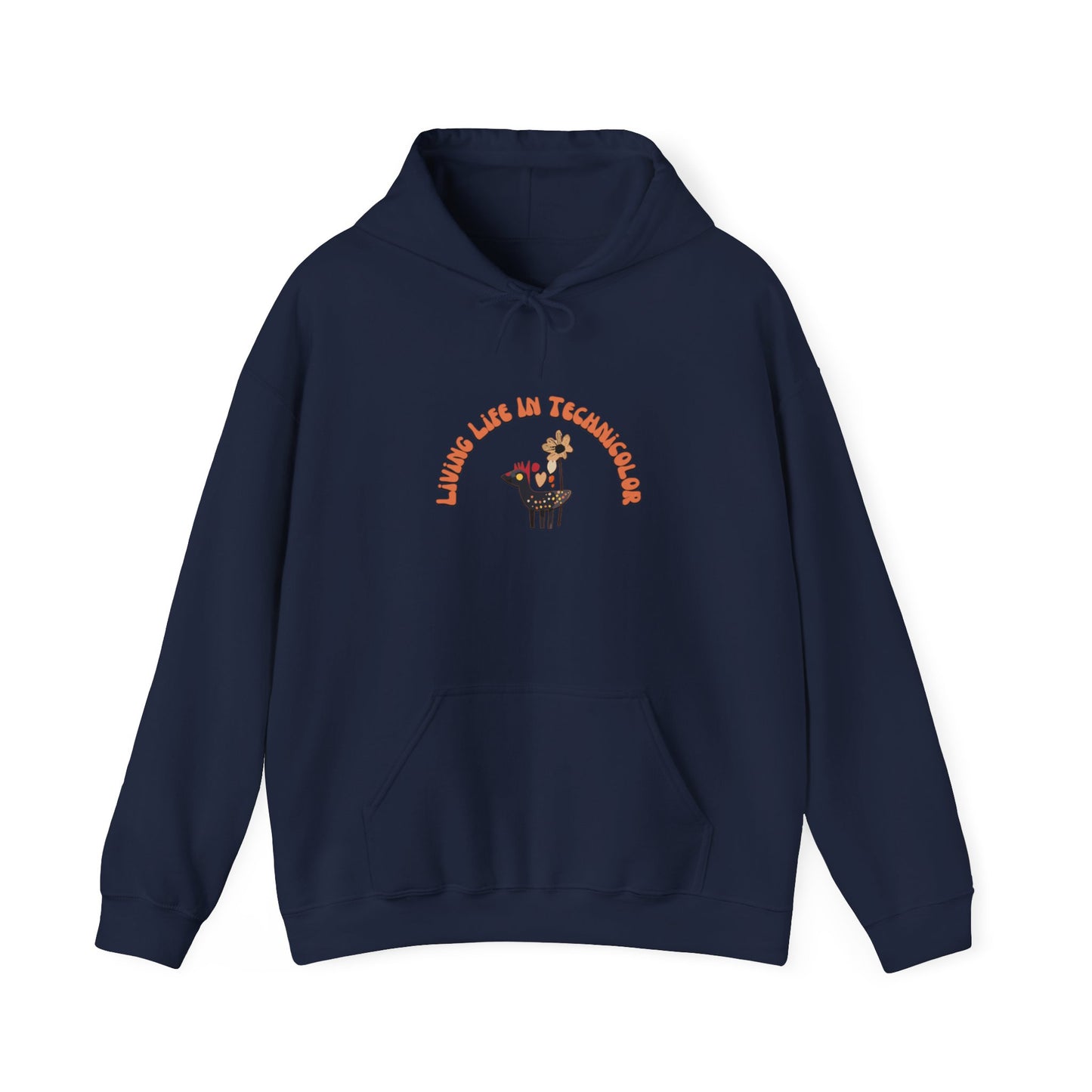 Vintage "Living LIfe in Technicolor" 1950s Retro Kitsch Hoodie Sweatshirt