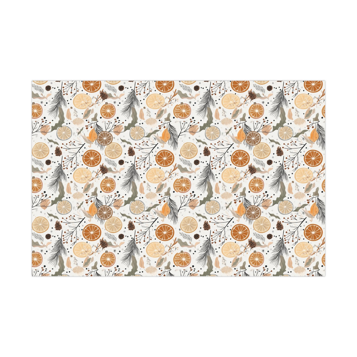 Citrus Theme Holidays GIft Wrap For Thanksgiving Friendsgiving and Christmas