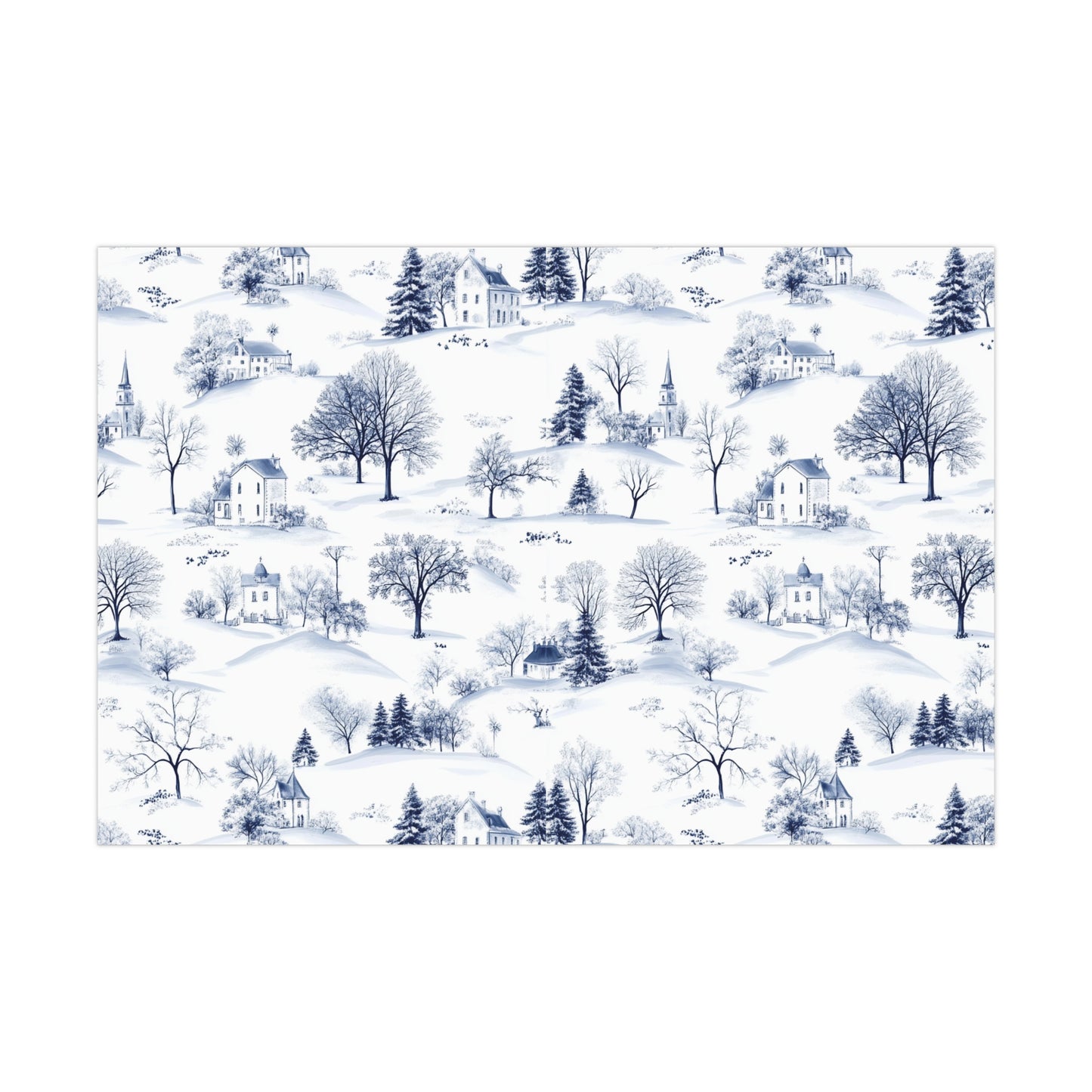 Elegant Blue and White Winter Theme for Christmas Gifts Wrap