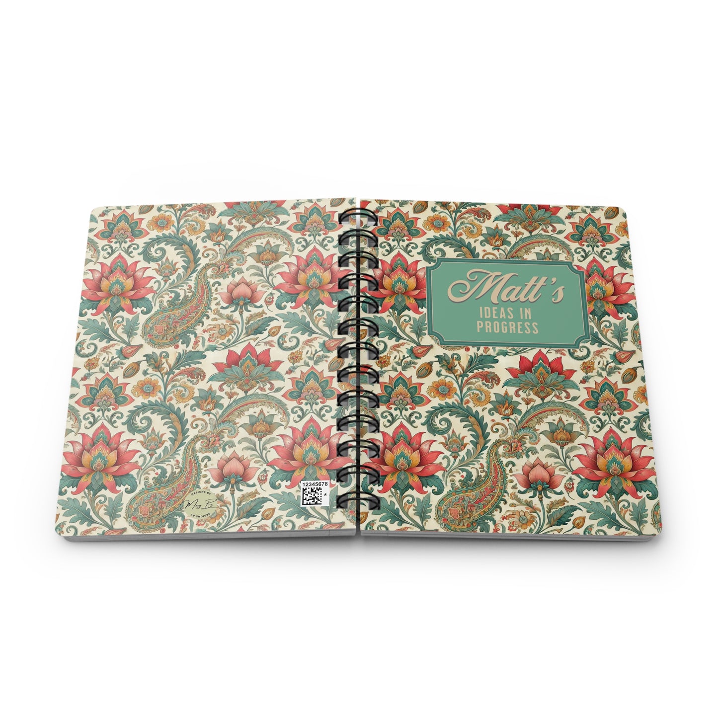 Personalized Spiral Bound Journal, 3x5, 150 lined pages