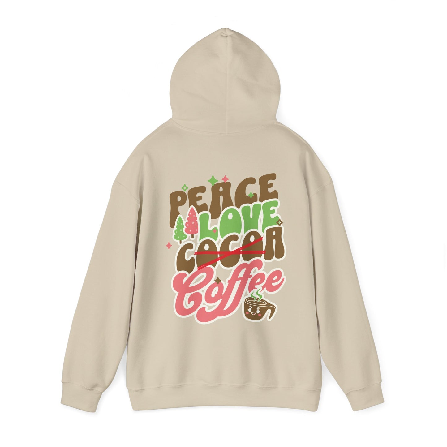 Holidays Hoodie, Peace, Love, and Coffee Unisex Heavy Blend™ Hooded Sweatshirt