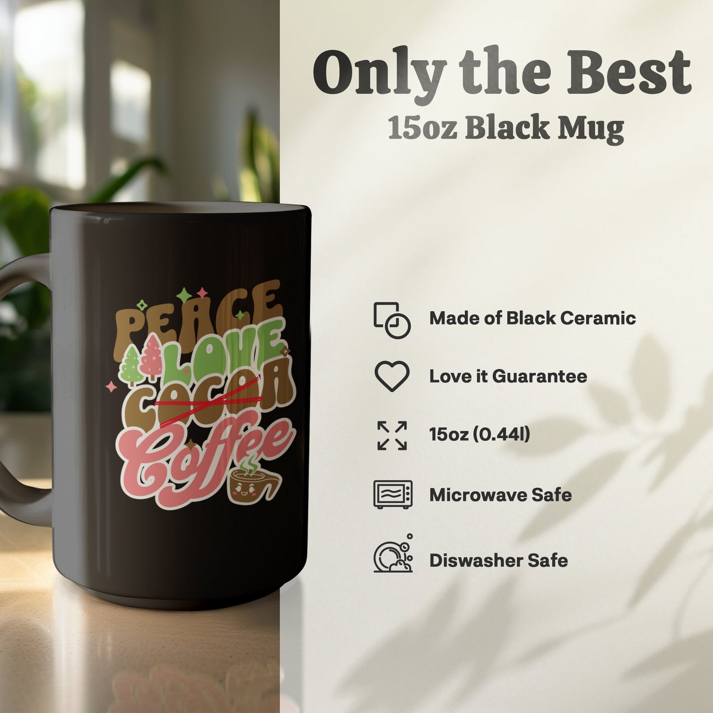 Coffee Lover Holiday Mug, 15oz