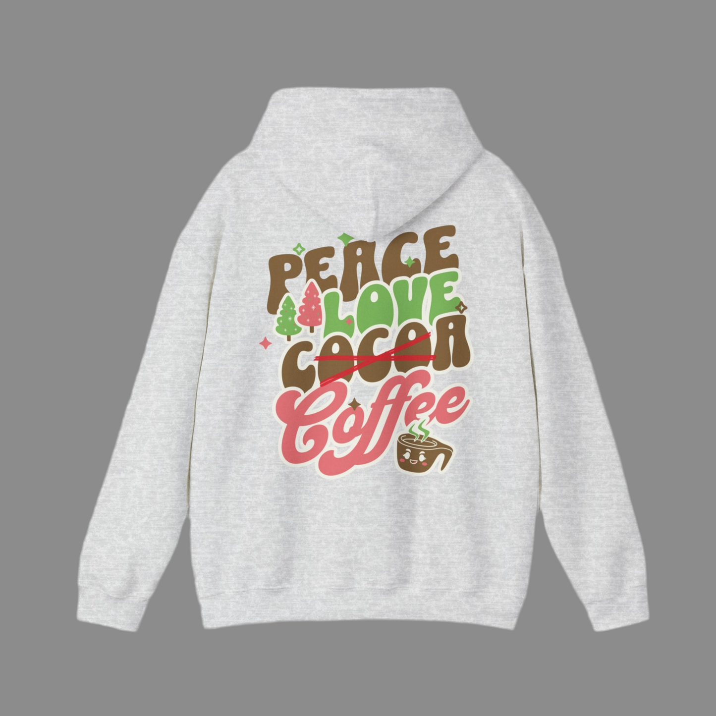 Holidays Hoodie, Peace, Love, and Coffee Unisex Heavy Blend™ Hooded Sweatshirt