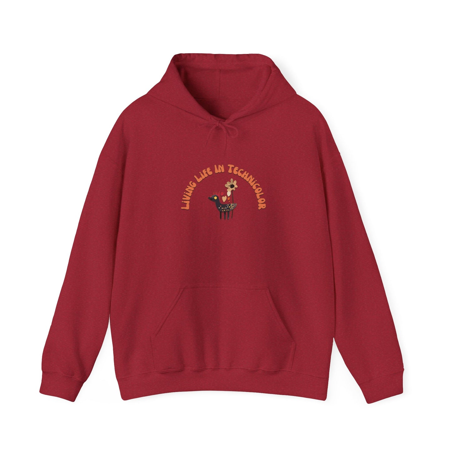 Vintage "Living LIfe in Technicolor" 1950s Retro Kitsch Hoodie Sweatshirt