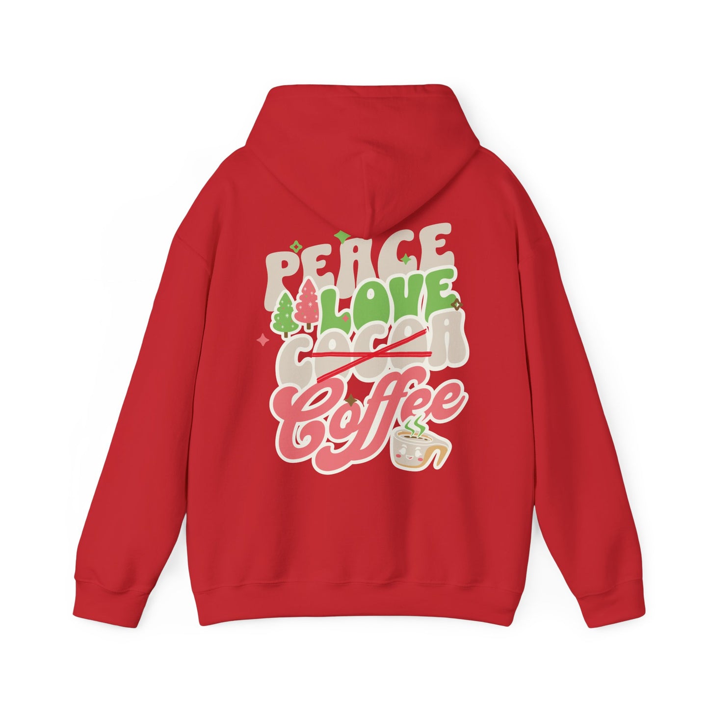 Holidays Hoodie, Peace, Love, and Coffee Unisex Heavy Blend™ Hooded Sweatshirt