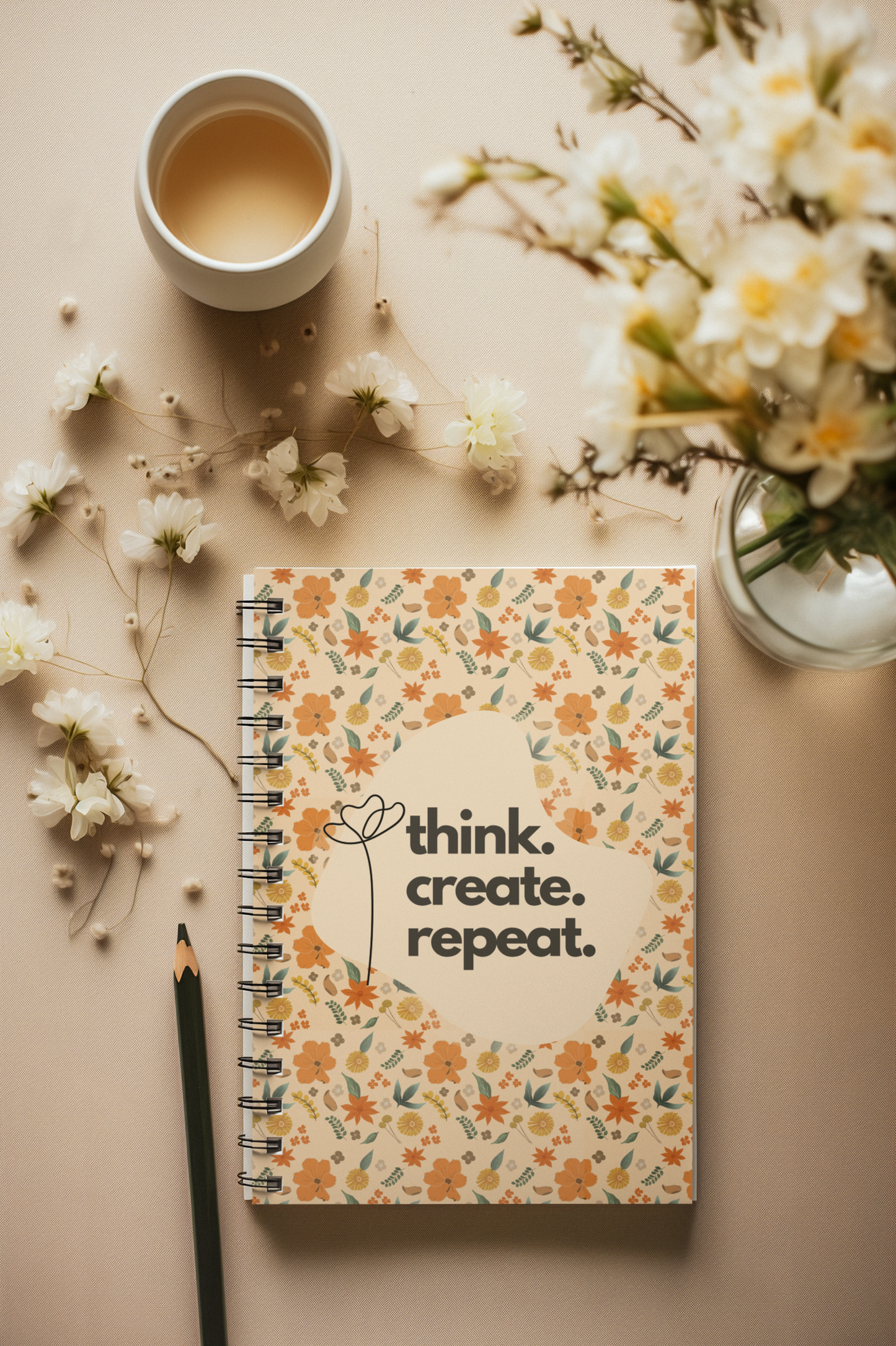 Think. Create. Repeat. Spiral Notebook - Ruled Line