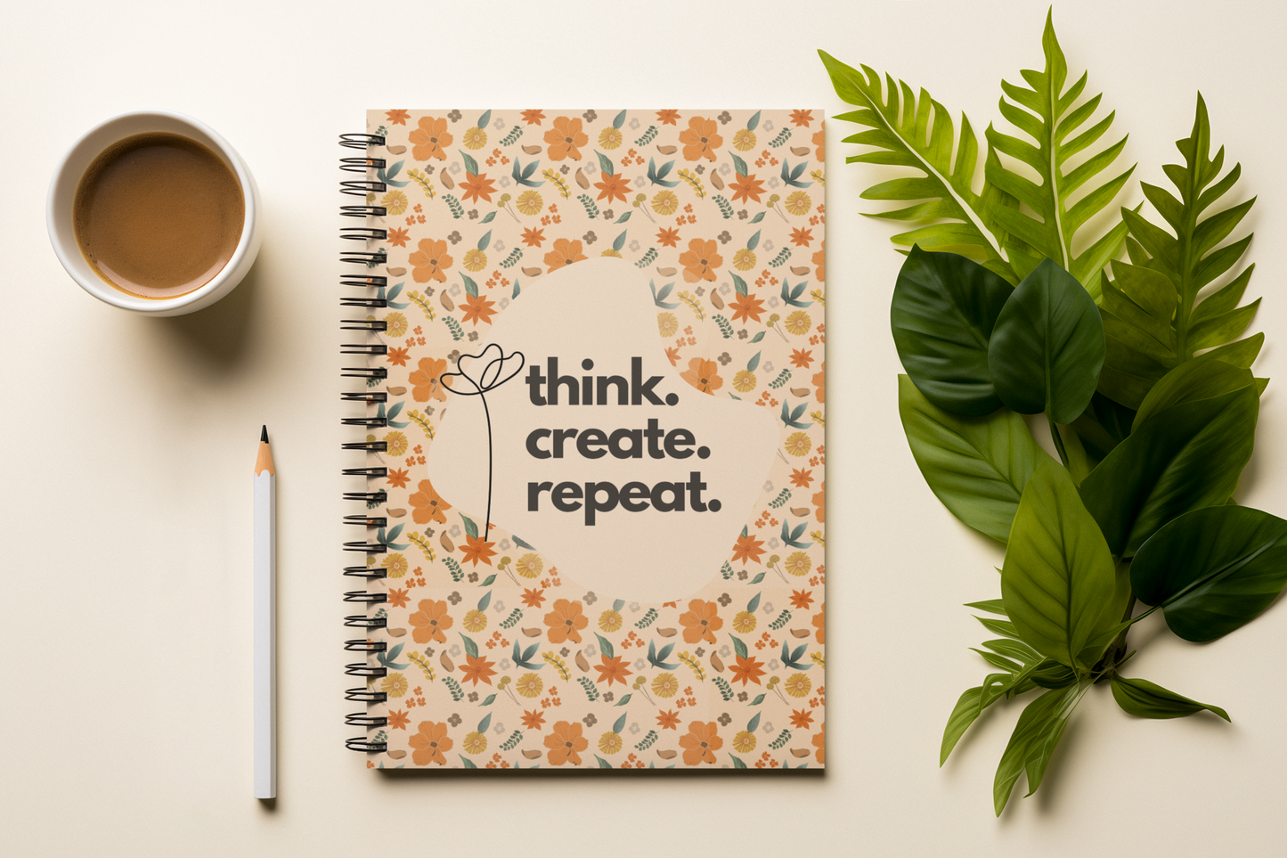 Think. Create. Repeat. Spiral Notebook - Ruled Line