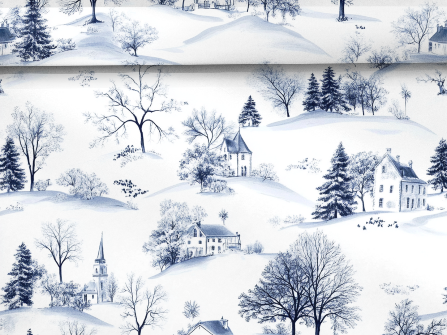 Elegant Blue and White Winter Theme for Christmas Gifts Wrap