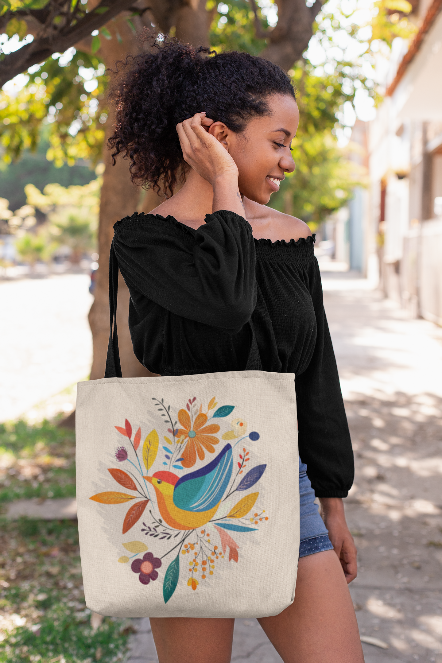 Fun Tote Bag "Leaf the Plastic Behind" Eco-conscious